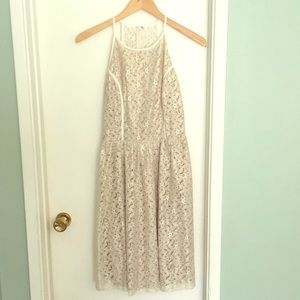 Ark & co. Shimmer lace halter midi dress